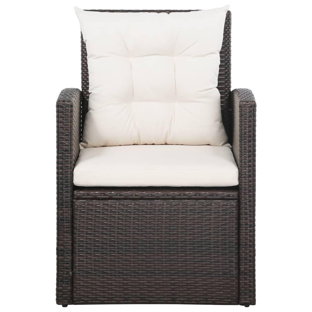 5 Piece Patio Lounge Set with Cushions Poly Rattan Brown at Set Shop and Smile