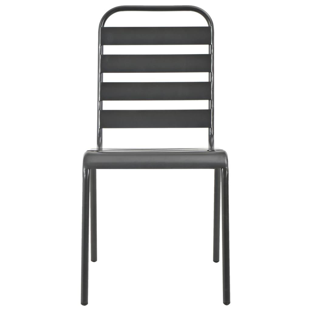 Stackable Patio Chairs 2 pcs Steel Gray at Set Shop and Smile