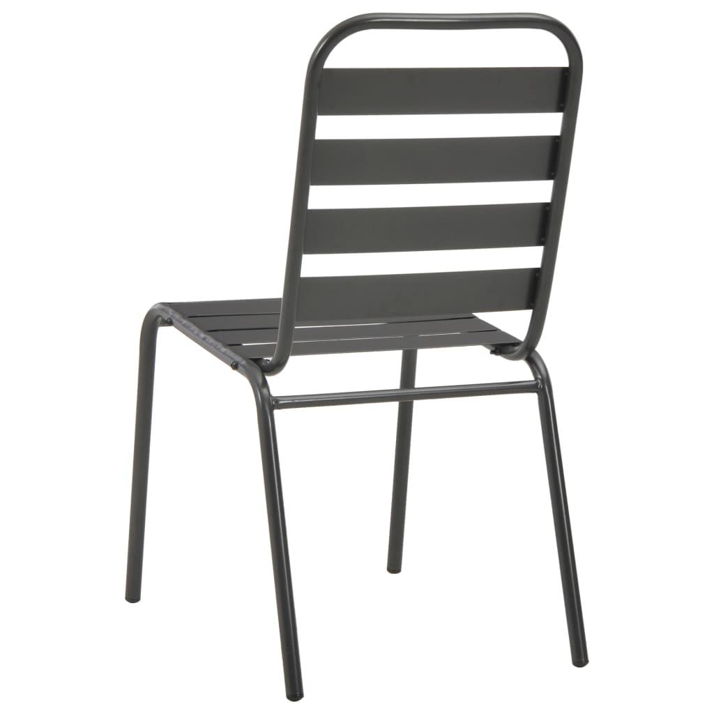 Stackable Patio Chairs 2 pcs Steel Gray at Set Shop and Smile
