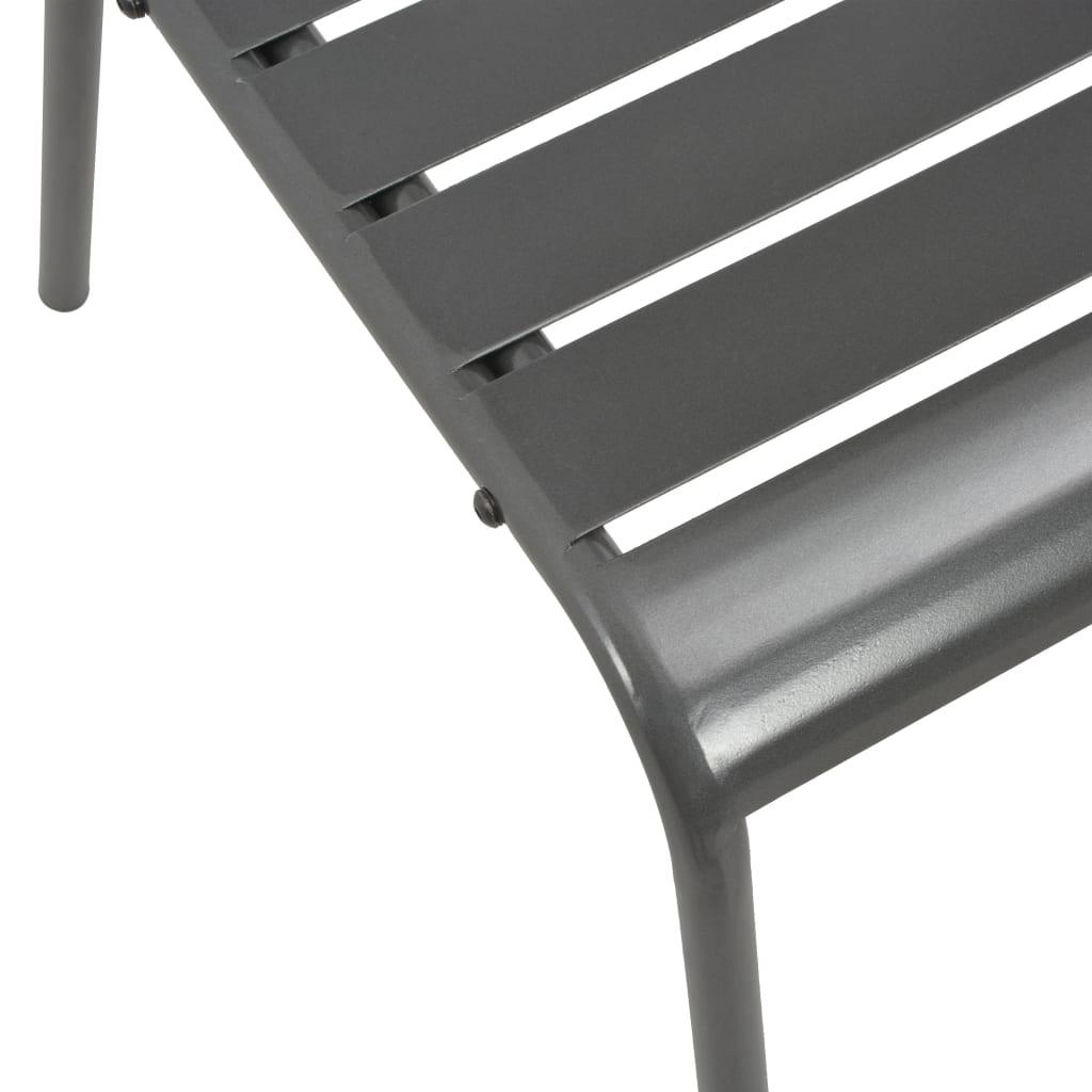 Stackable Patio Chairs 2 pcs Steel Gray at Set Shop and Smile