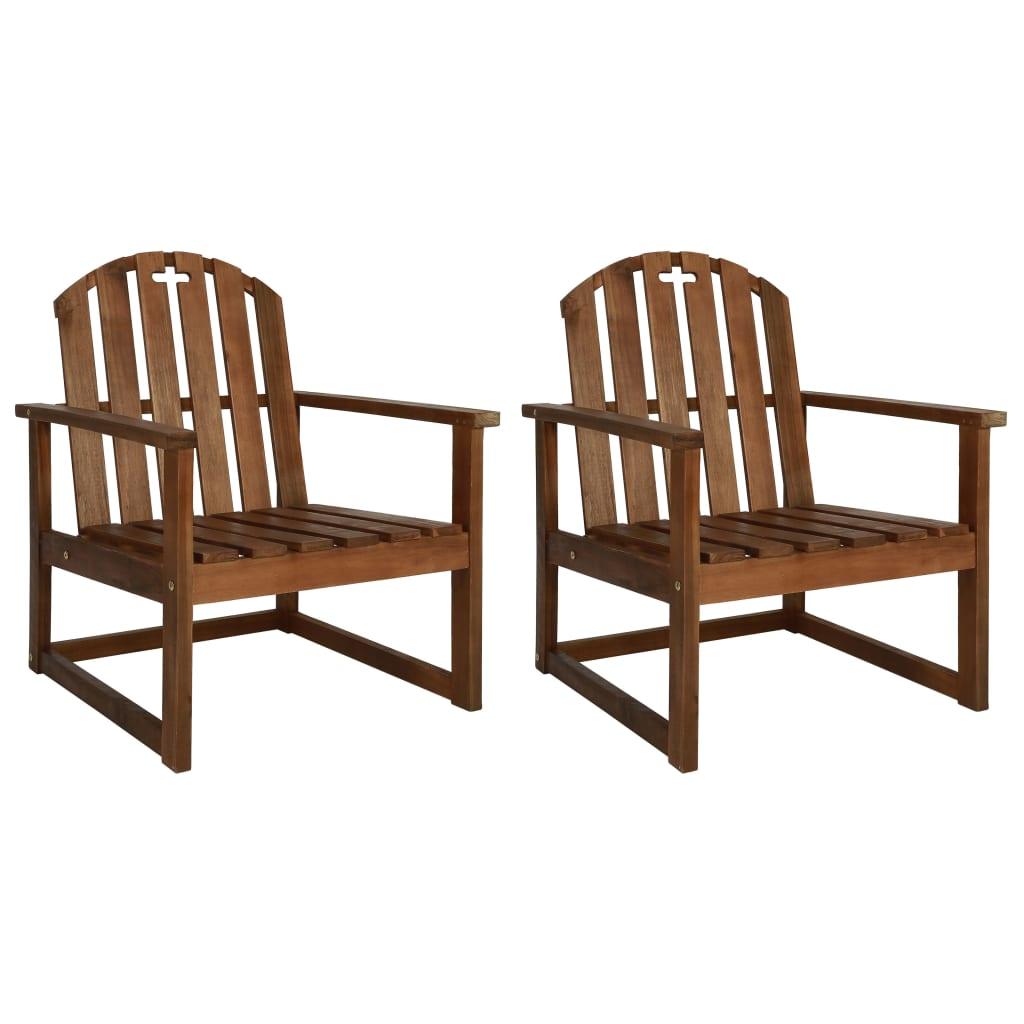 Patio Sofa Chairs 2 pcs Solid Acacia Wood at Set Shop and Smile