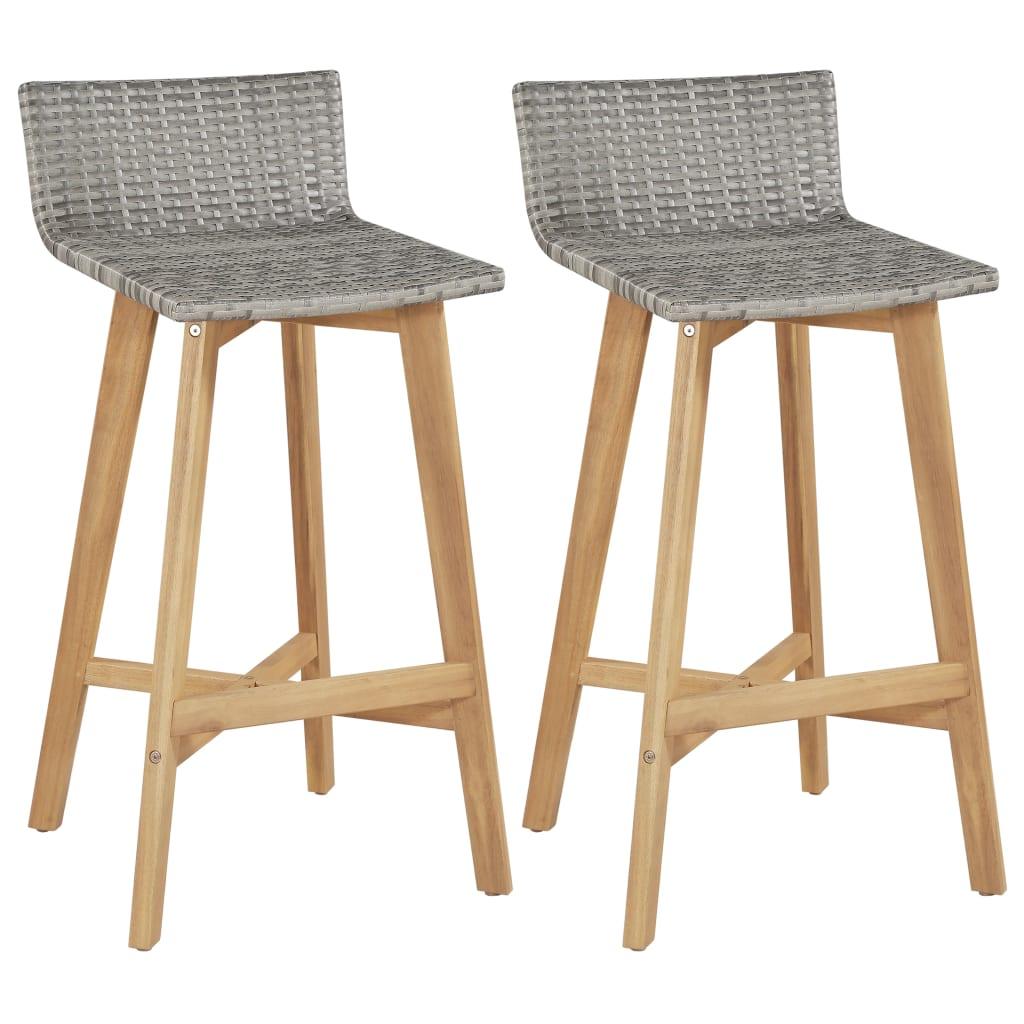 Bar Chairs 2 pcs Solid Acacia Wood at Set Shop and Smile