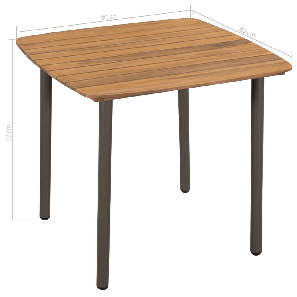 Patio Table 31.5"x31.5"x28.3" Solid Acacia Wood and Steel at Set Shop and Smile
