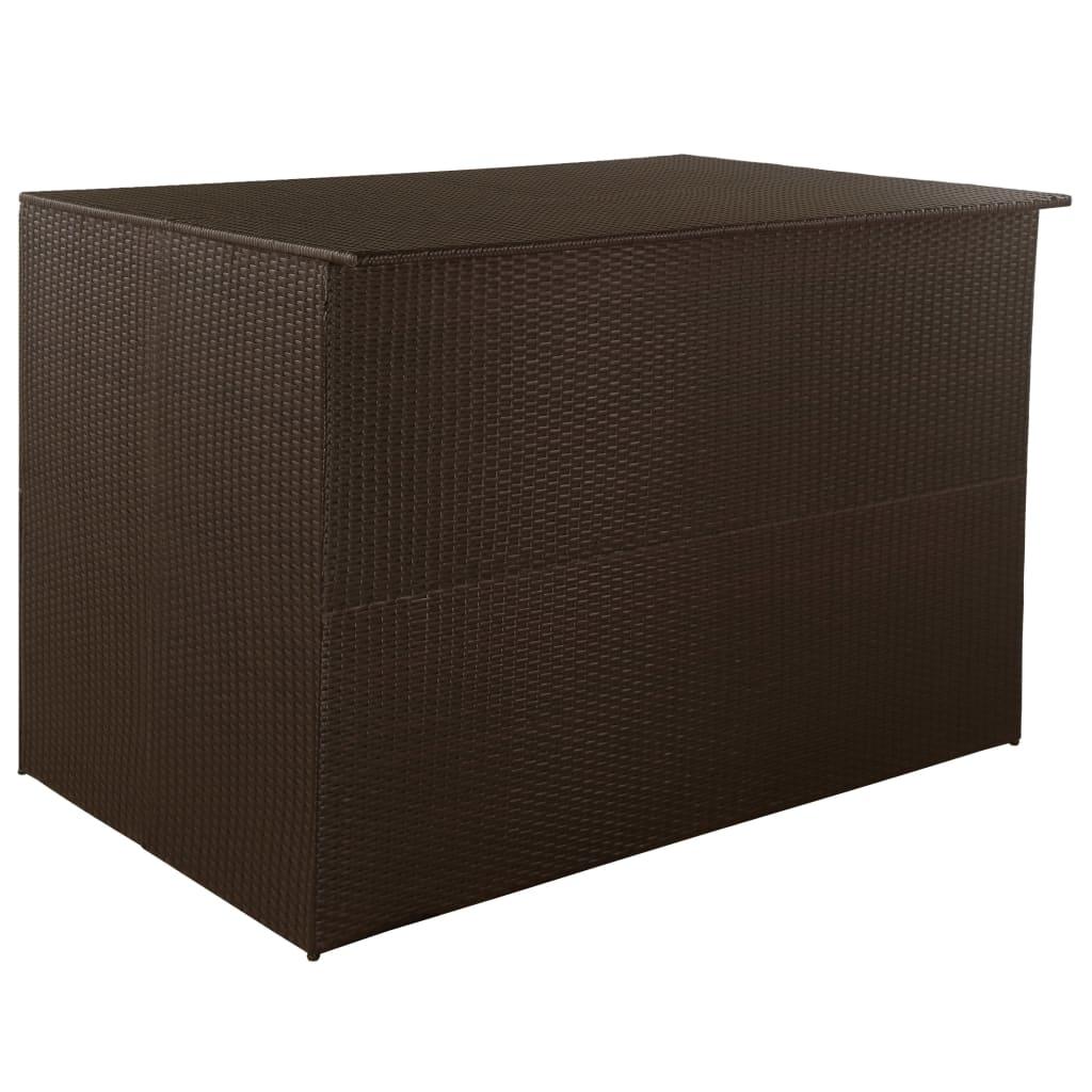 Patio Storage Box Brown 59"x39.4"x39.4" Poly Rattan at Set Shop and Smile