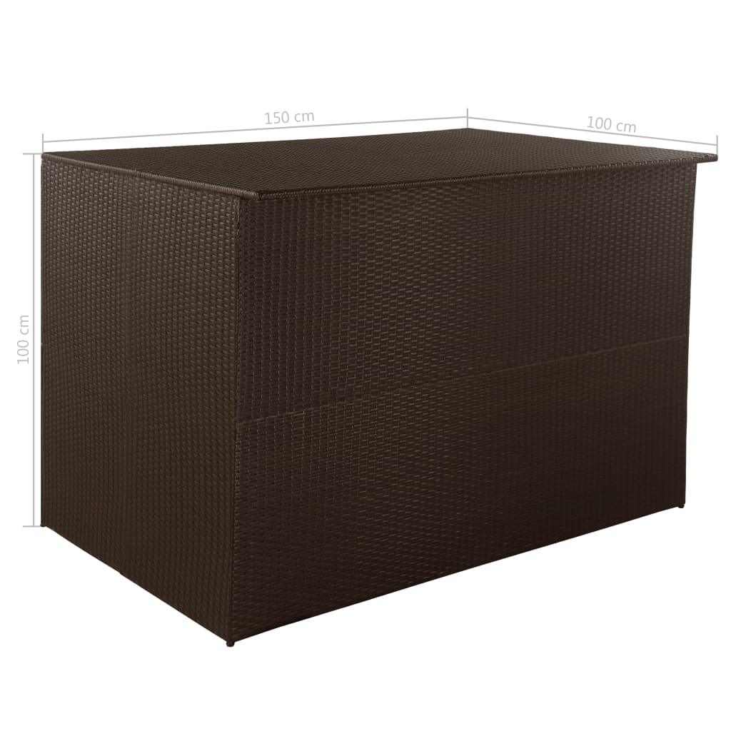 Patio Storage Box Brown 59"x39.4"x39.4" Poly Rattan at Set Shop and Smile