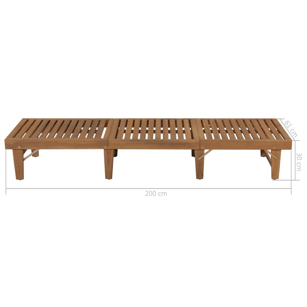 Folding Sun Lounger Solid Acacia Wood at Set Shop and Smile