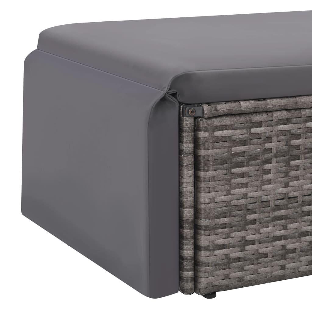 2 Piece Patio Lounge Set with Cushions Poly Rattan Gray at Set Shop and Smile