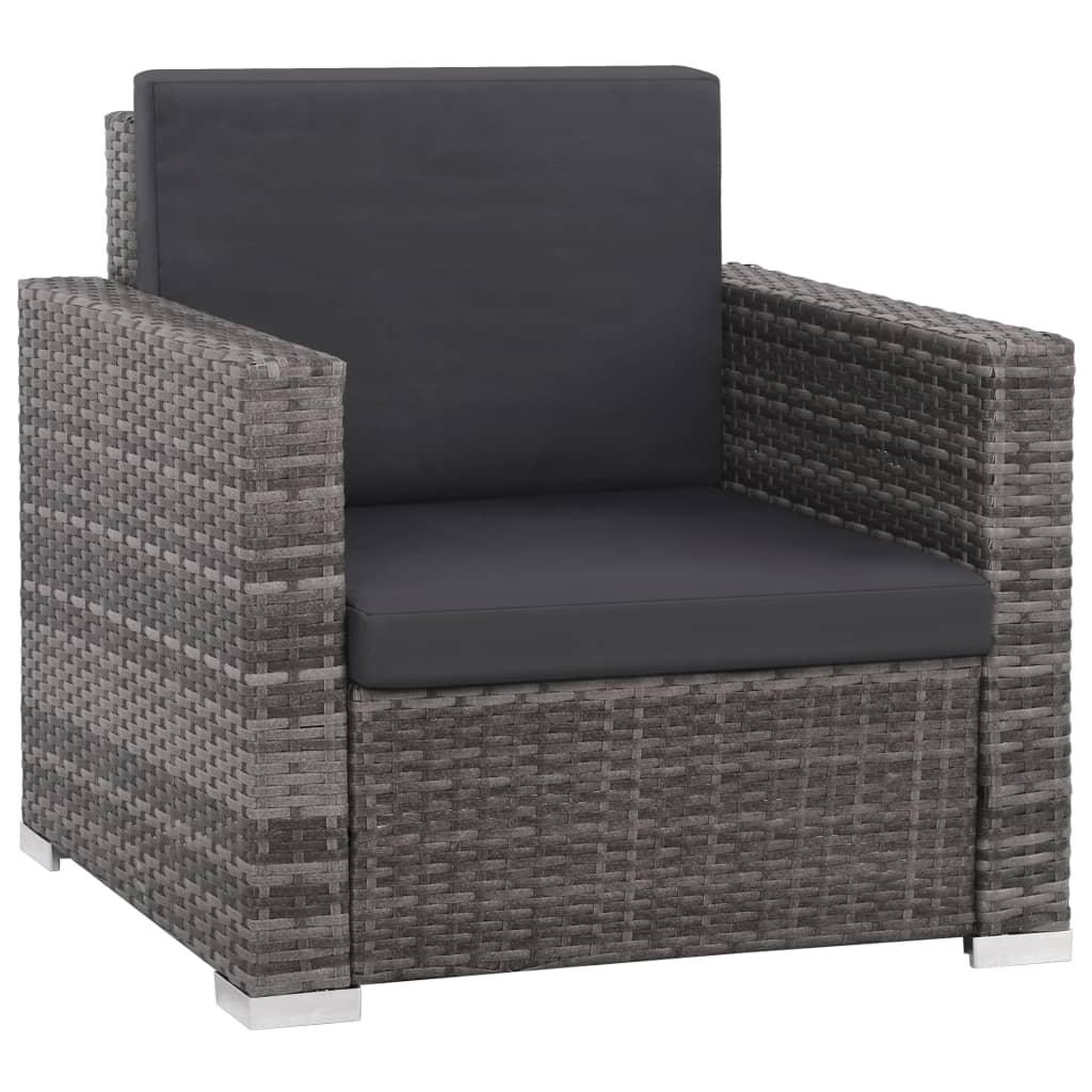 12 Piece Patio Lounge Set with Cushions Poly Rattan Gray at Set Shop and Smile