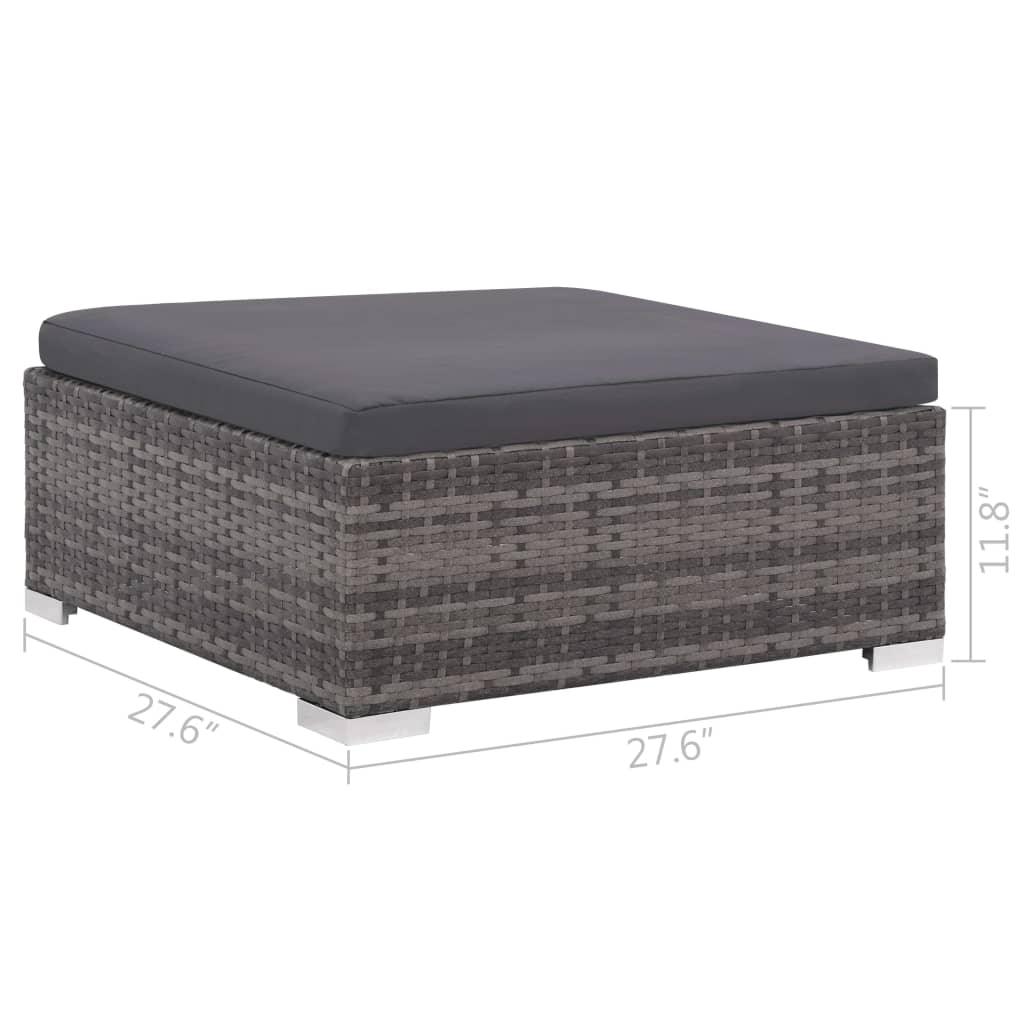 6 Piece Patio Lounge Set with Cushions Poly Rattan Gray at Set Shop and Smile