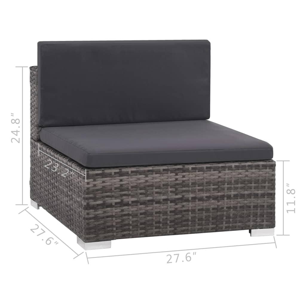 6 Piece Patio Lounge Set with Cushions Poly Rattan Gray at Set Shop and Smile