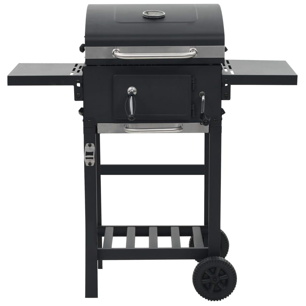 Charcoal-Fueled BBQ Grill with Bottom Shelf Black at Set Shop and Smile