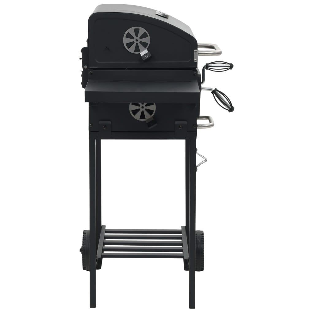 Charcoal-Fueled BBQ Grill with Bottom Shelf Black at Set Shop and Smile
