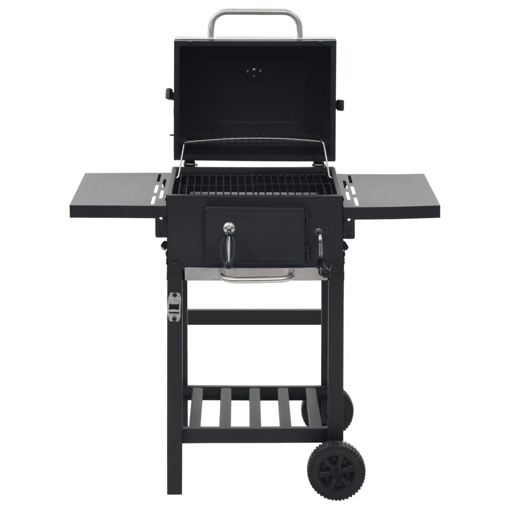 Charcoal-Fueled BBQ Grill with Bottom Shelf Black at Set Shop and Smile