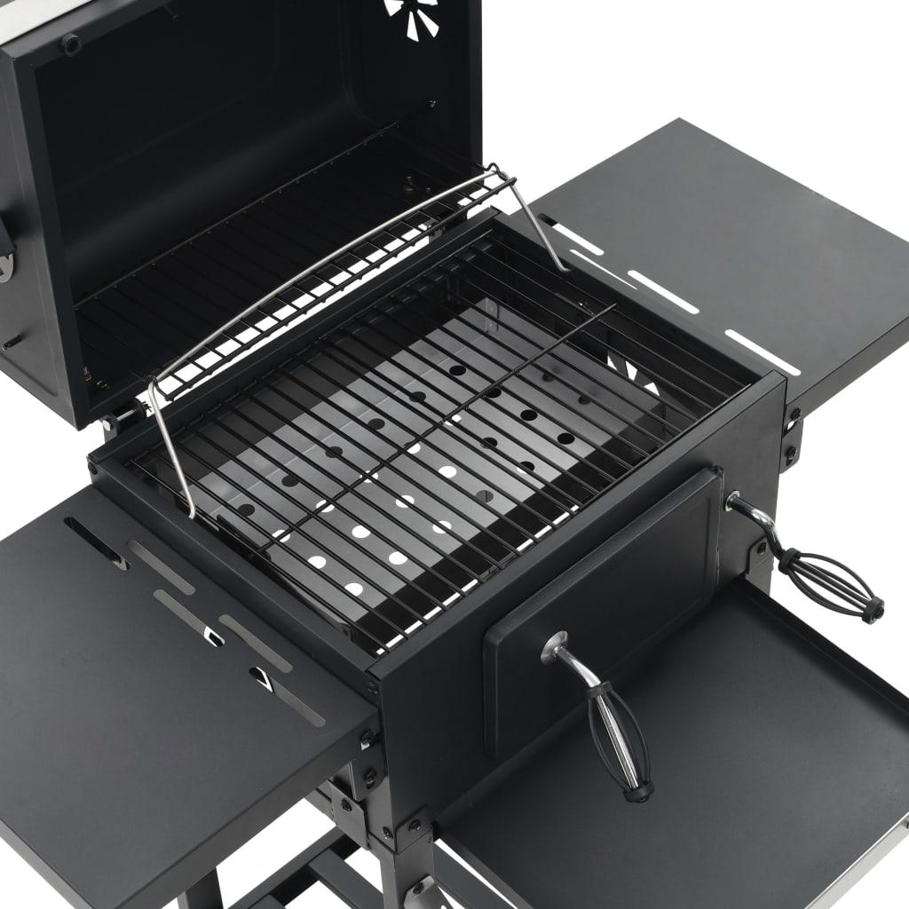 Charcoal-Fueled BBQ Grill with Bottom Shelf Black at Set Shop and Smile