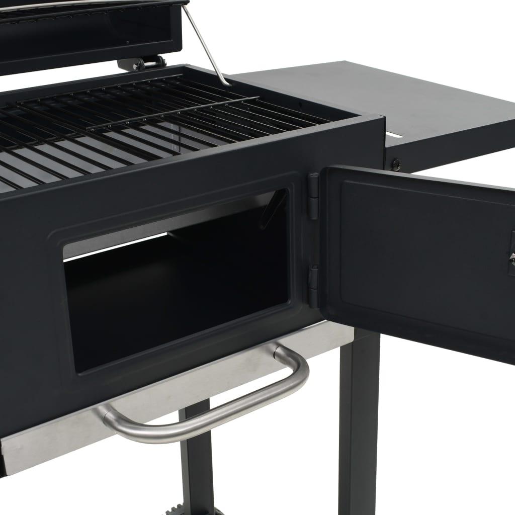 Charcoal-Fueled BBQ Grill with Bottom Shelf Black at Set Shop and Smile
