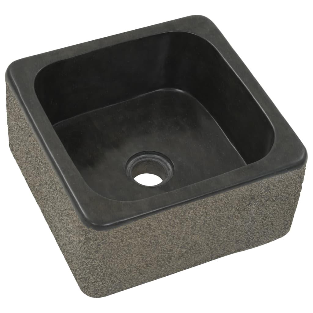 Sink 11.8"x11.8"x5.9" Riverstone Black at Set Shop and Smile