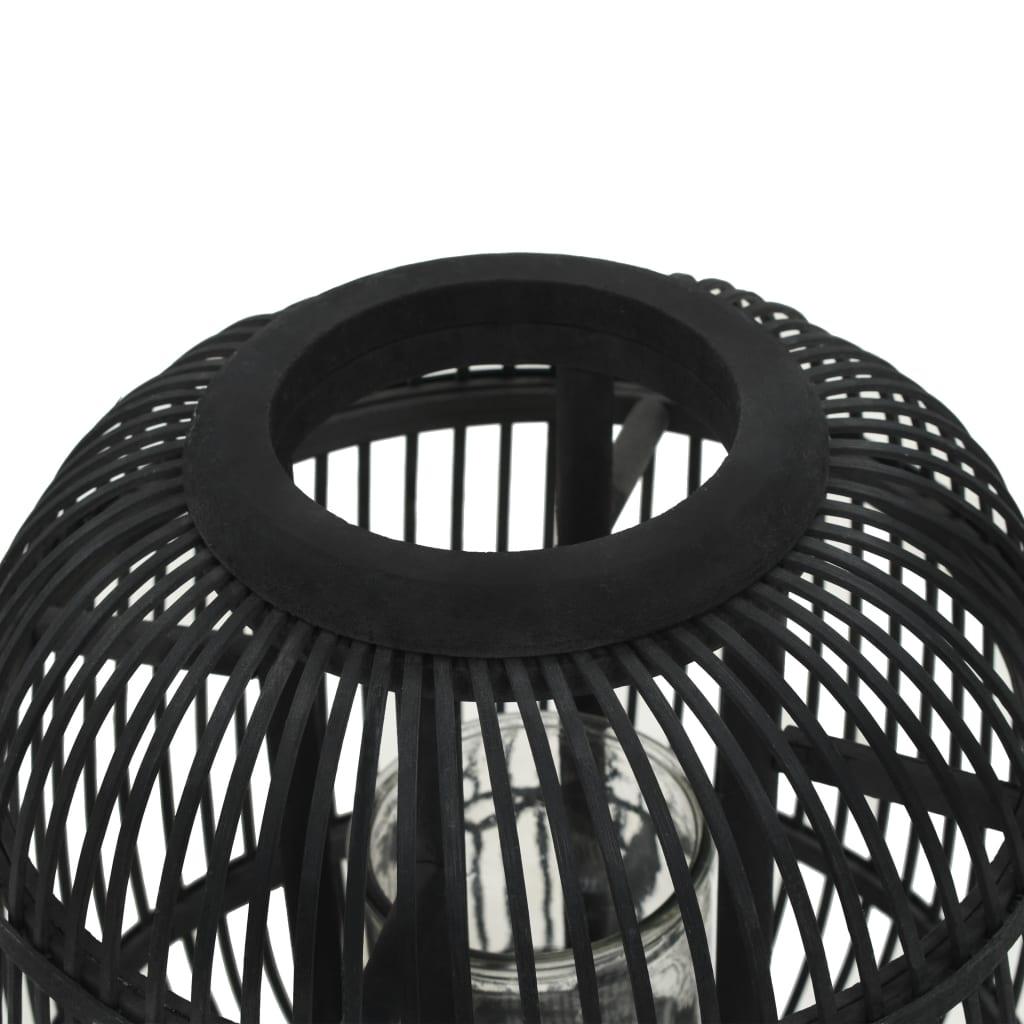 Freestanding Candle Lantern Holder Bamboo Black at Set Shop and Smile