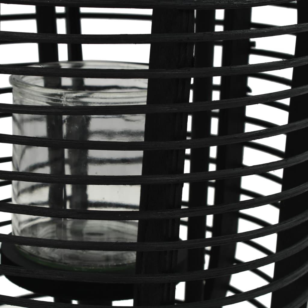 Freestanding Candle Lantern Holder Bamboo Black at Set Shop and Smile