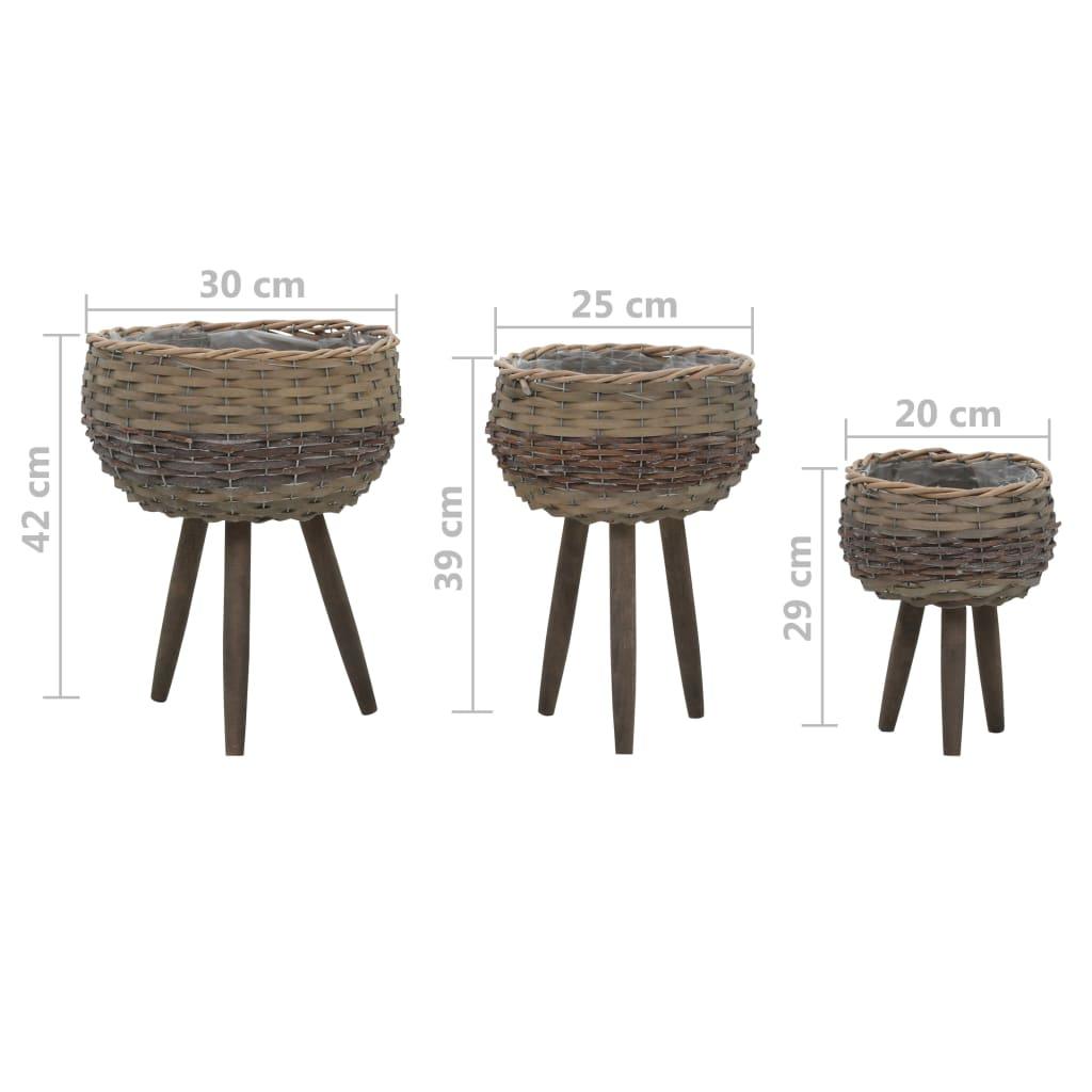 Planter 3 pcs Wicker with PE Lining at Set Shop and Smile