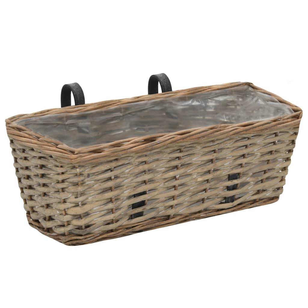 Balcony Planter 2 pcs Wicker with PE Lining 15.7" at Set Shop and Smile