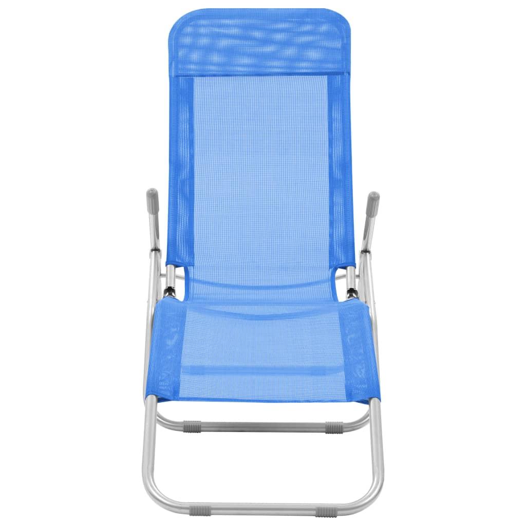 Folding Sun Loungers 2 pcs Textilene Blue at Set Shop and Smile