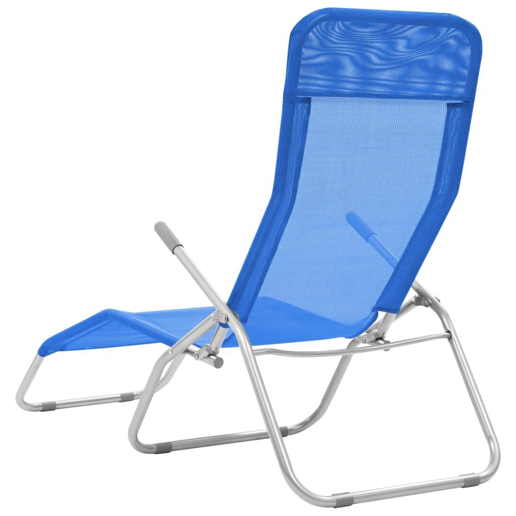 Folding Sun Loungers 2 pcs Textilene Blue at Set Shop and Smile