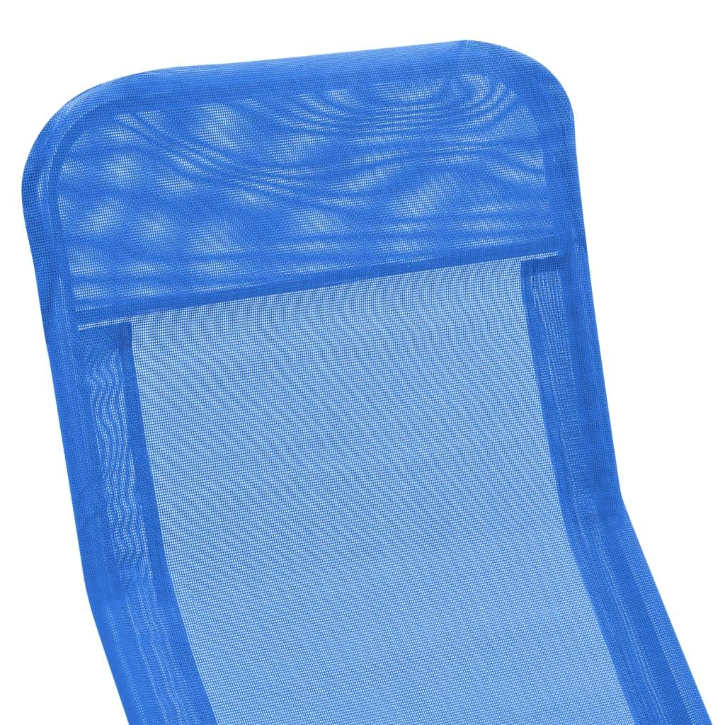 Folding Sun Loungers 2 pcs Textilene Blue at Set Shop and Smile