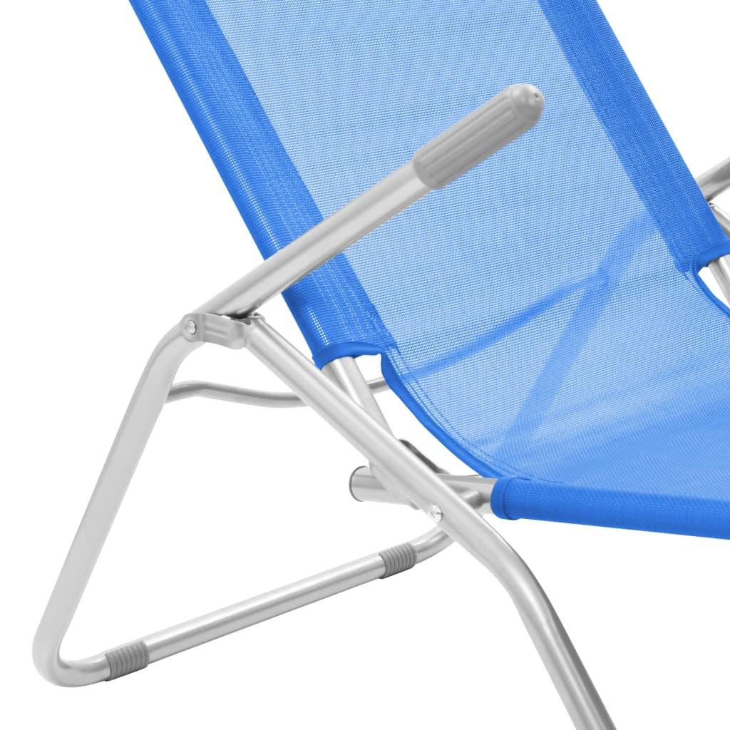 Folding Sun Loungers 2 pcs Textilene Blue at Set Shop and Smile