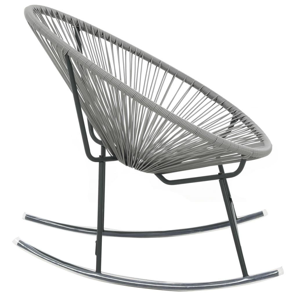 Outdoor Rocking Moon Chair Gray Poly Rattan at Set Shop and Smile