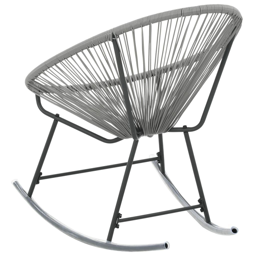 Outdoor Rocking Moon Chair Gray Poly Rattan at Set Shop and Smile