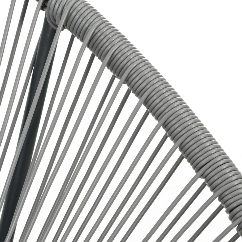 Outdoor Rocking Moon Chair Gray Poly Rattan at Set Shop and Smile