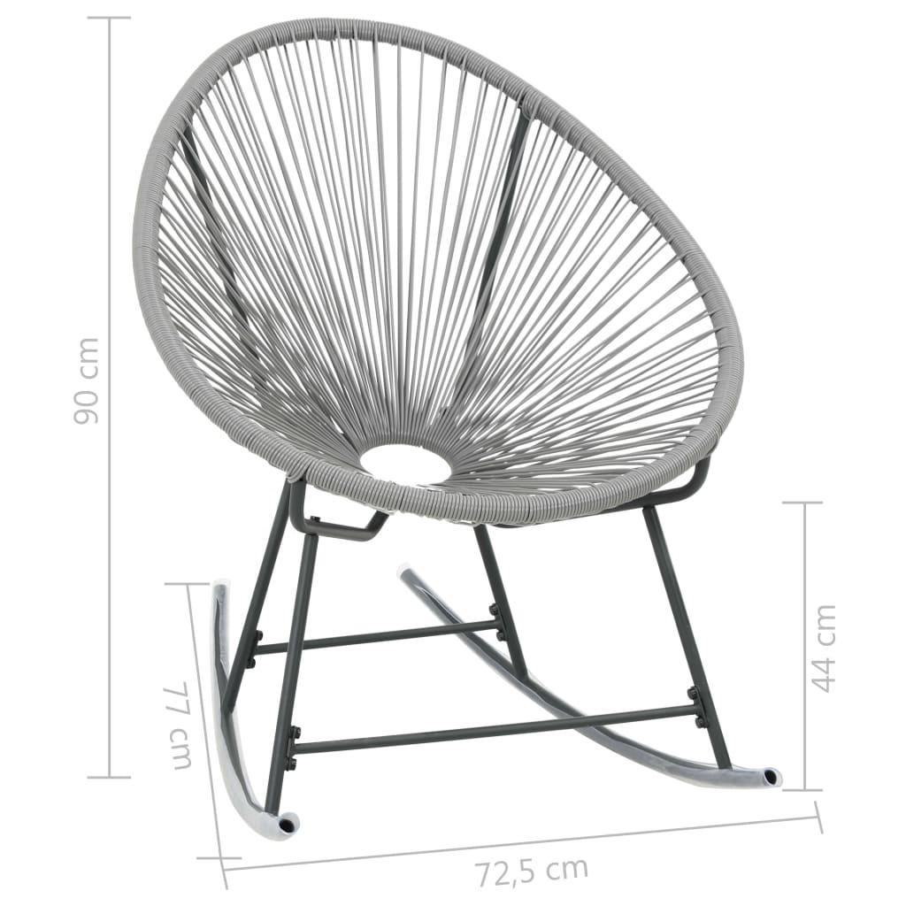 Outdoor Rocking Moon Chair Gray Poly Rattan at Set Shop and Smile