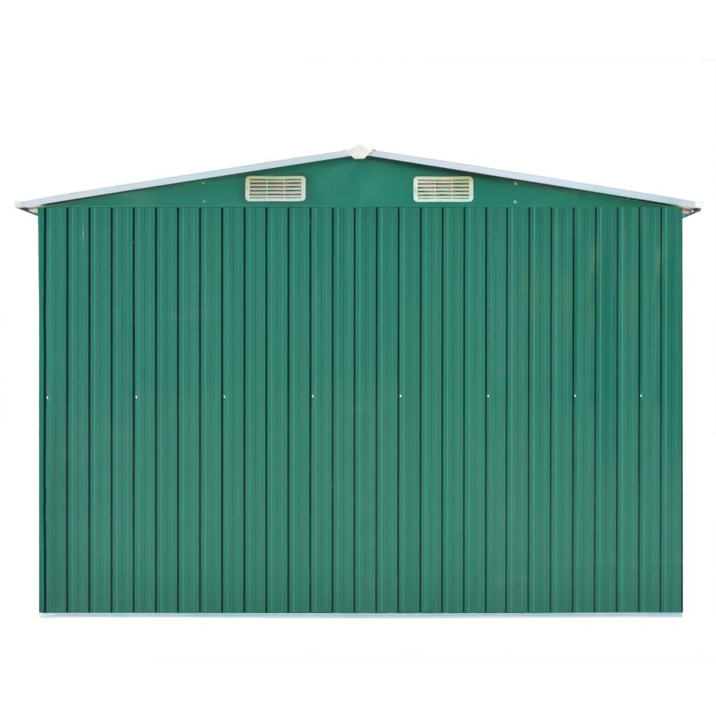 Garden Shed 101.2" x 192.5" x 71.3" Metal Green at Set Shop and Smile