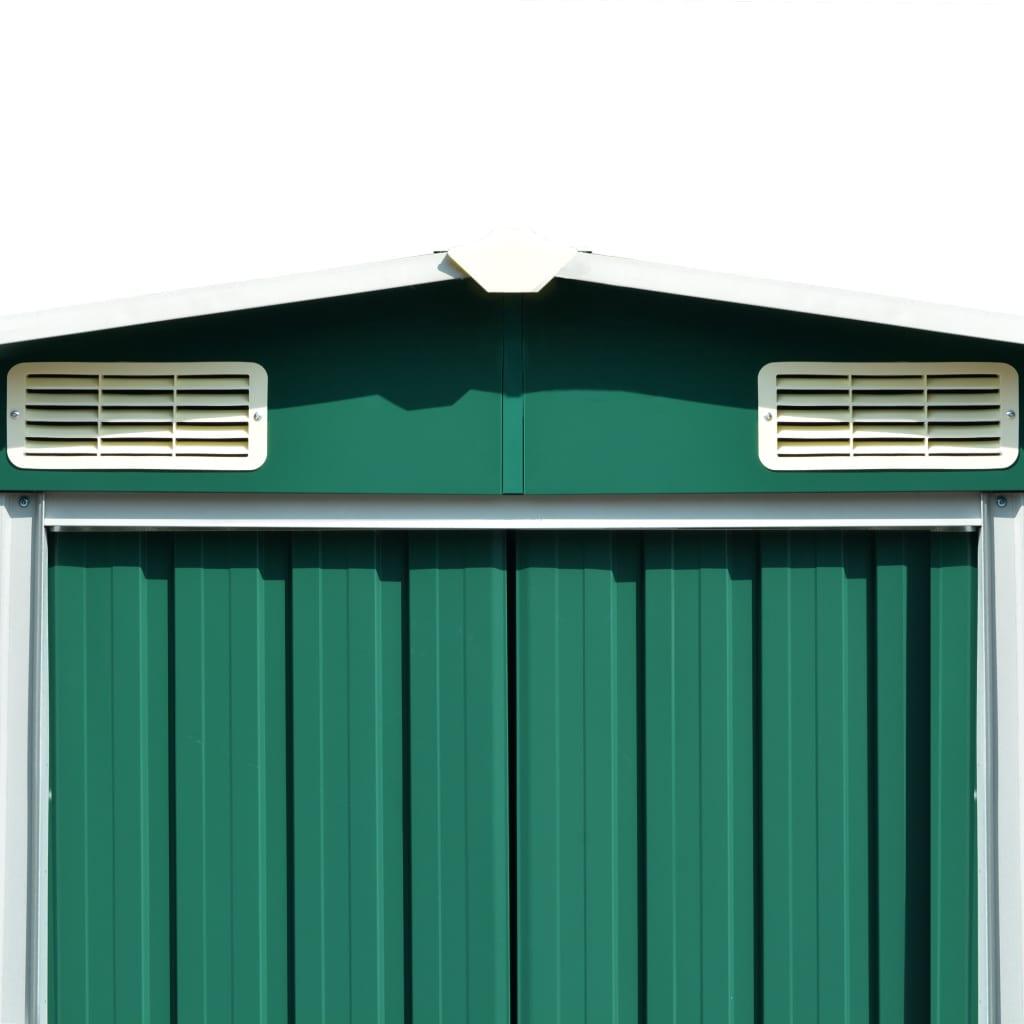 Garden Shed 101.2" x 192.5" x 71.3" Metal Green at Set Shop and Smile