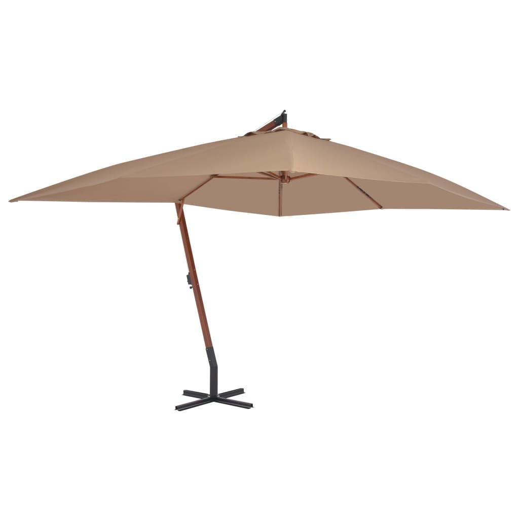 Cantilever Umbrella with Wooden Pole 157.5"x118.1" Taupe at Set Shop and Smile