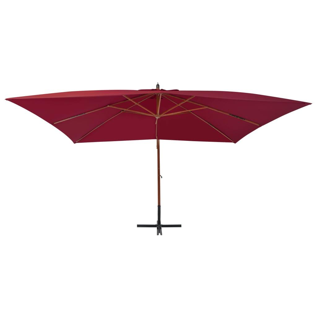 Cantilever Umbrella with Wooden Pole 157.5"x118.1" Bordeaux Red at Set Shop and Smile