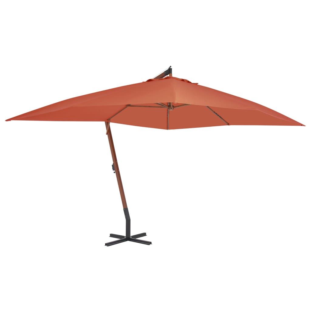 Cantilever Umbrella with Wooden Pole 157.5"x118.1" Terracotta at Set Shop and Smile