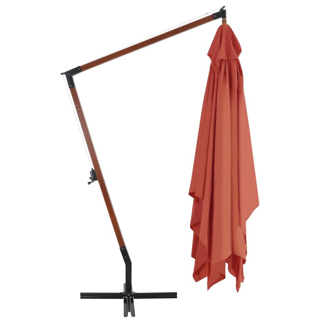 Cantilever Umbrella with Wooden Pole 157.5"x118.1" Terracotta at Set Shop and Smile
