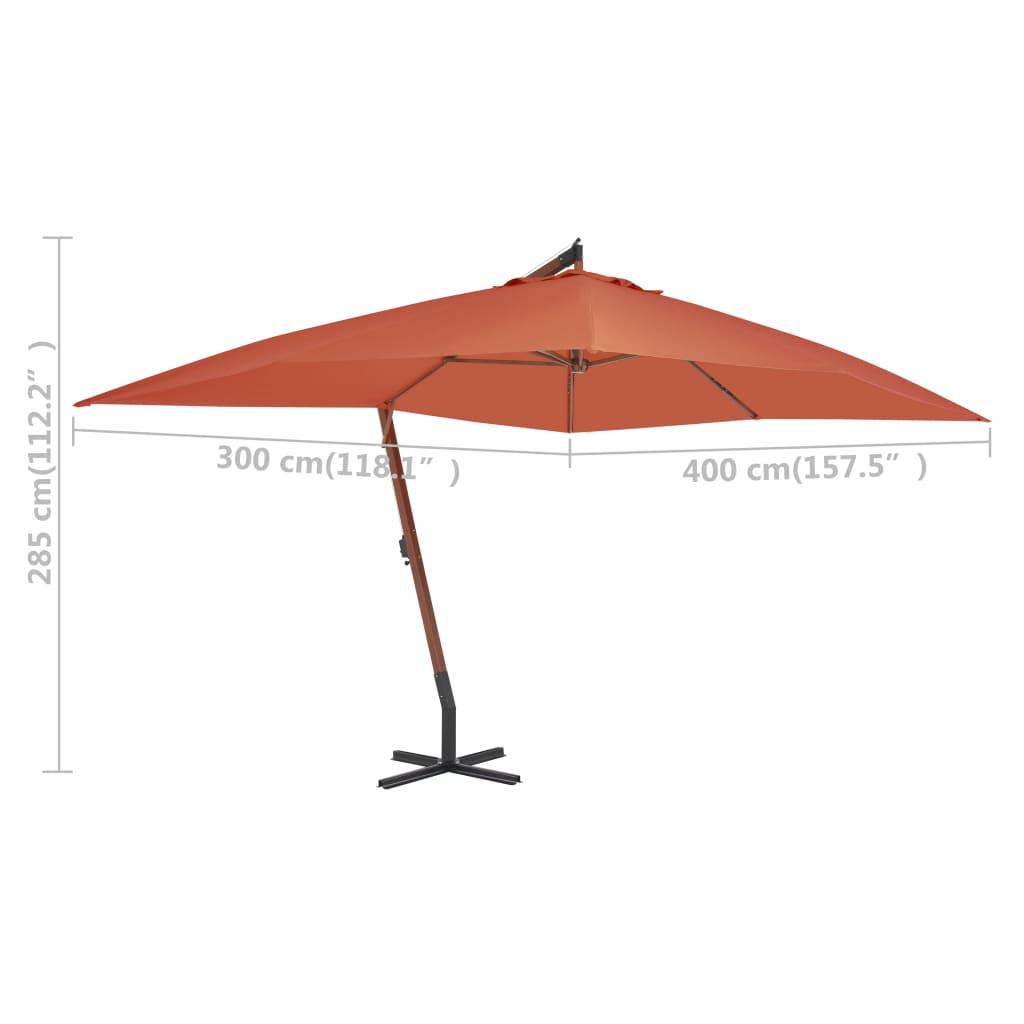 Cantilever Umbrella with Wooden Pole 157.5"x118.1" Terracotta at Set Shop and Smile
