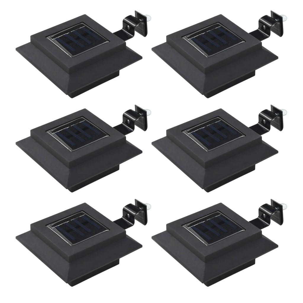 Outdoor Solar Lamps 6 pcs LED Square 4.7" Black at Set Shop and Smile