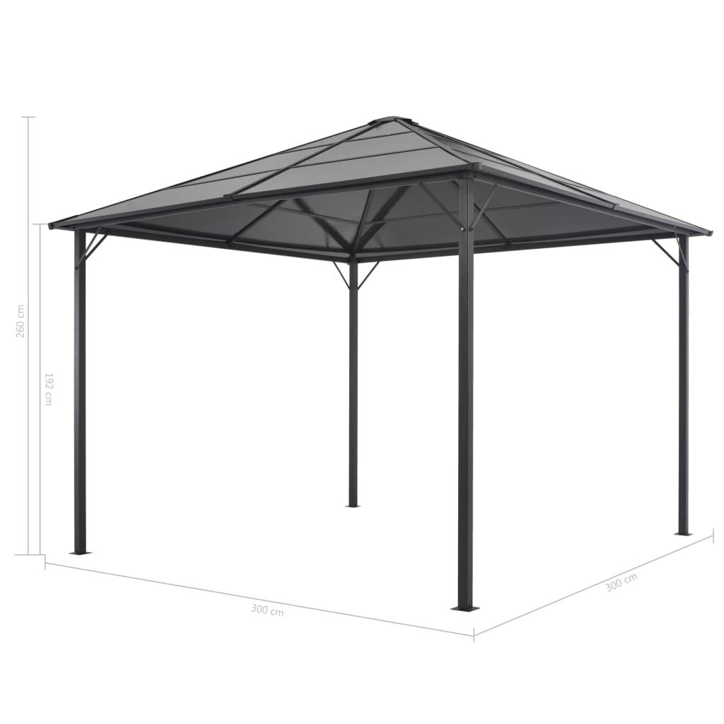 Gazebo with Curtain Aluminum 9.8'x9.8' Black at Set Shop and Smile