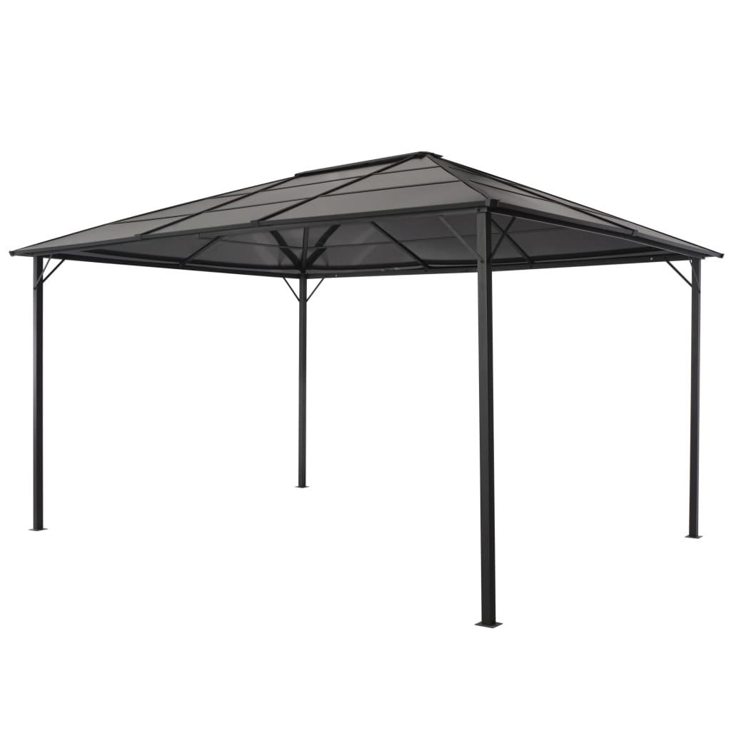 Gazebo with Roof Aluminum 13.1'x9.8'x8.5' Black at Set Shop and Smile
