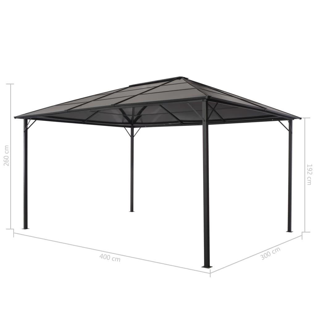 Gazebo with Roof Aluminum 13.1'x9.8'x8.5' Black at Set Shop and Smile
