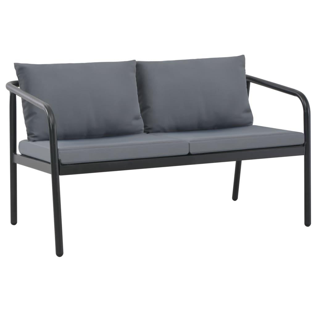 2 Seater Patio Sofa with Cushions Gray Aluminum at Set Shop and Smile