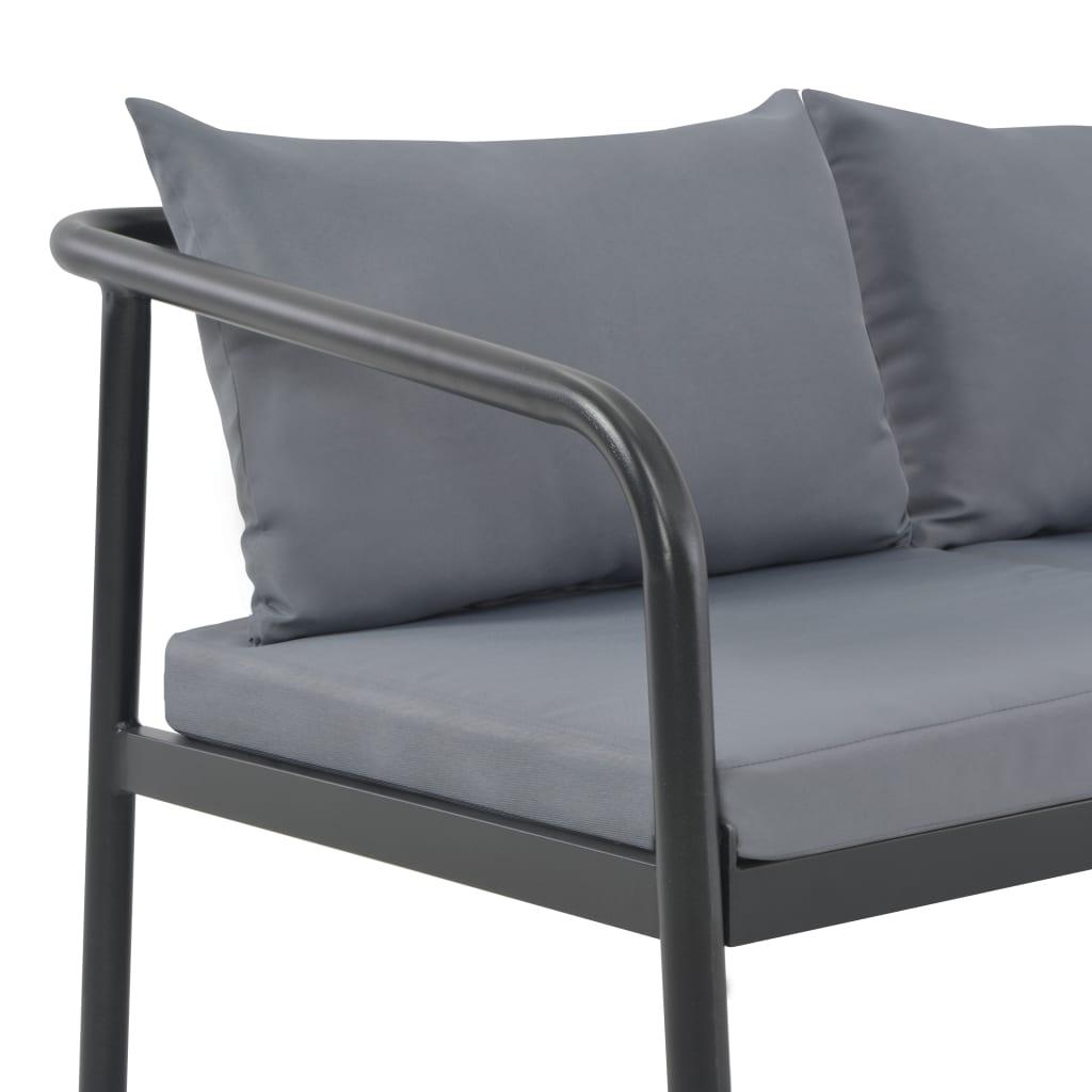 2 Seater Patio Sofa with Cushions Gray Aluminum at Set Shop and Smile