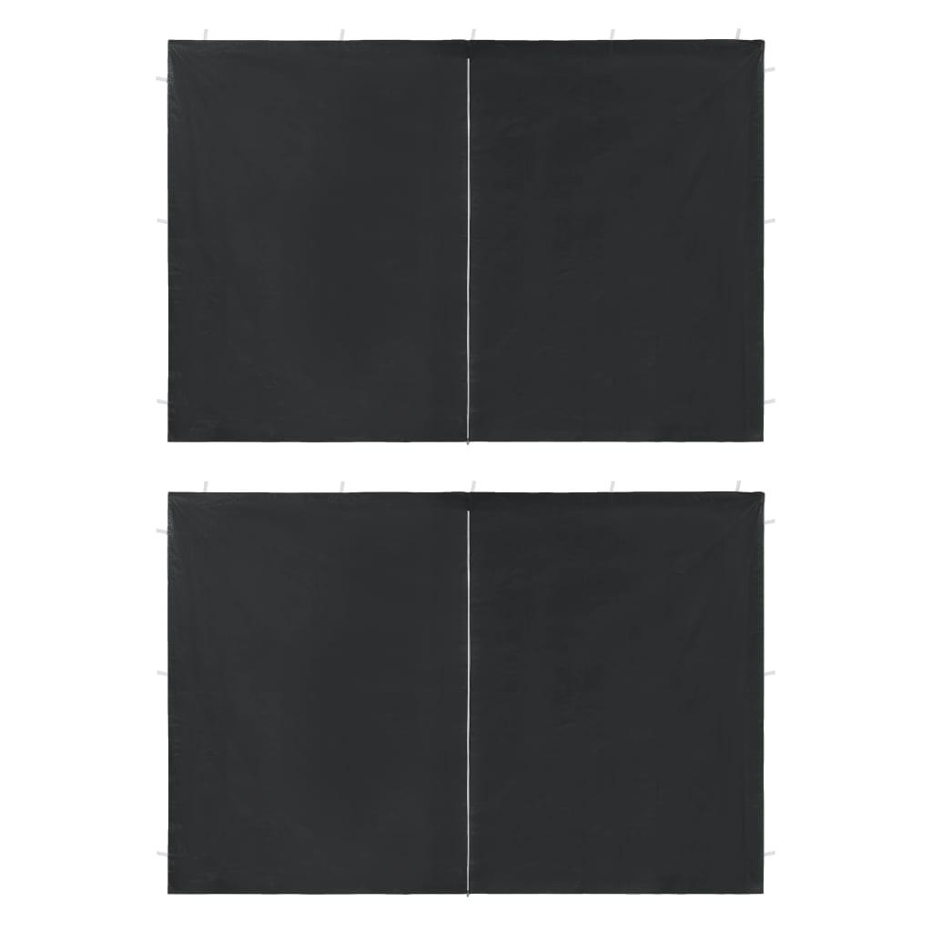 Party Tent Sidewall 2 pcs with Zipper PE Anthracite at Set Shop and Smile