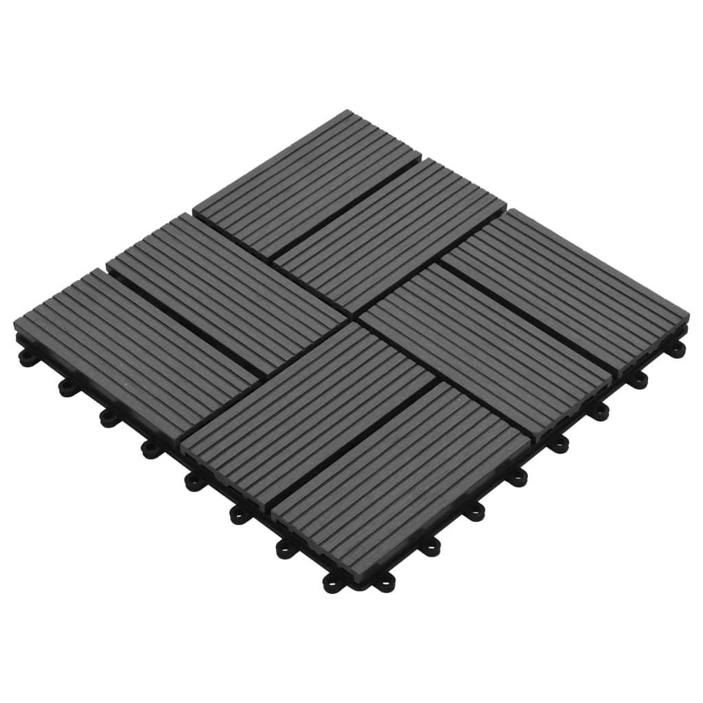11 pcs Decking Tiles WPC 11.8"x11.8" 1 sqm Gray at Set Shop and Smile