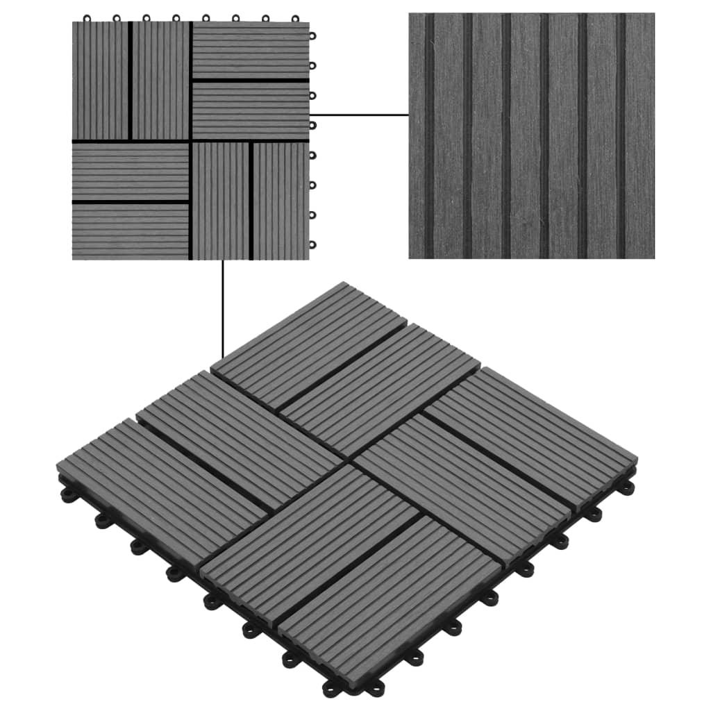 11 pcs Decking Tiles WPC 11.8"x11.8" 1 sqm Gray at Set Shop and Smile