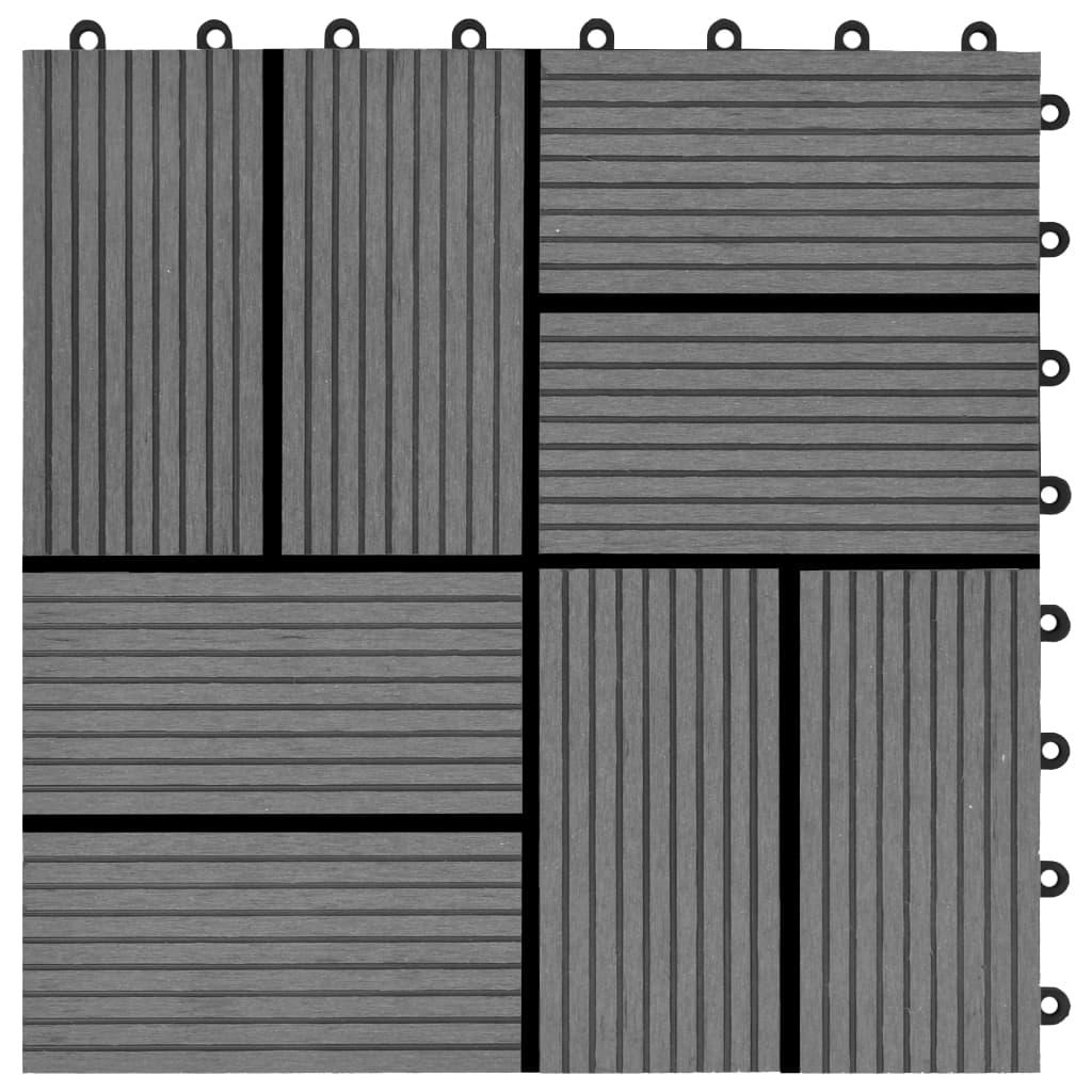11 pcs Decking Tiles WPC 11.8"x11.8" 1 sqm Gray at Set Shop and Smile