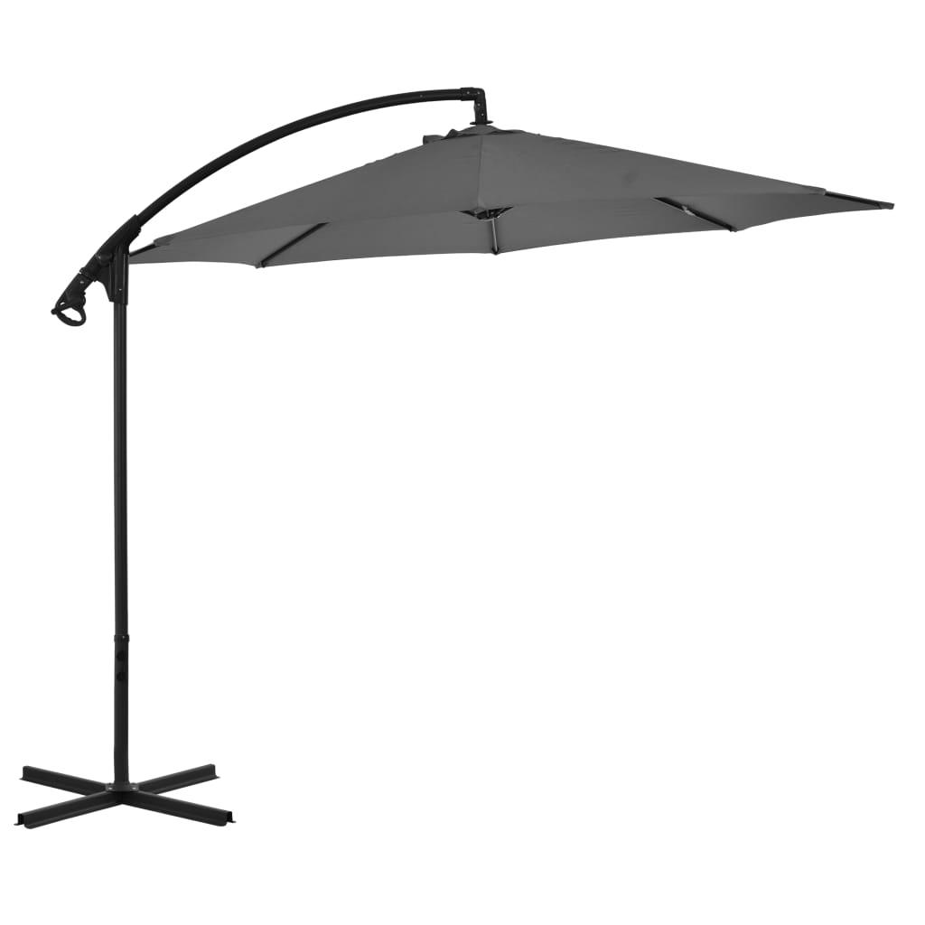 Cantilever Umbrella with Steel Pole 118.1" Anthracite at Set Shop and Smile